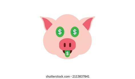 money mouth pig vector emoji