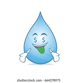 Money mouth water cartoon character vector illustration