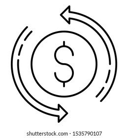 Money Movement Concept, Cash Flow Vector Icon Design