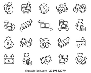 Money Movement icons set vector illustration. editable. eps