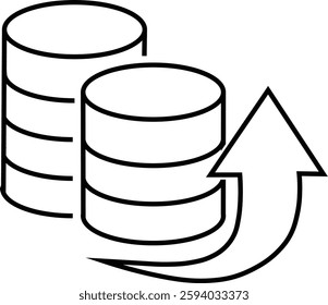 Money movement icons vector editable file, black and white