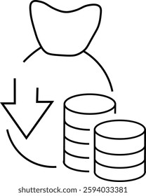 Money movement icons vector editable file, black and white