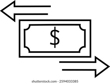 Money movement icons vector editable file, black and white