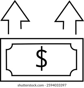 Money movement icons vector editable file, black and white