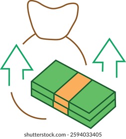 Money movement icons vector editable file, black and white