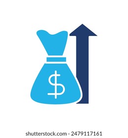 money moving up colored icon vector design good for web or mobile app