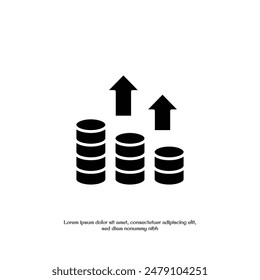 money moving up solid icon vector design good for web or mobile app