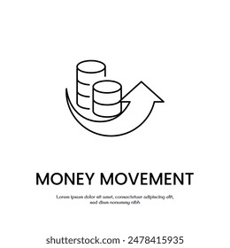 money moving up thin outline icon vector design good for web or mobile app