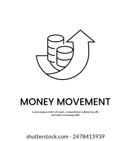 money moving up thin outline icon vector design good for web or mobile app