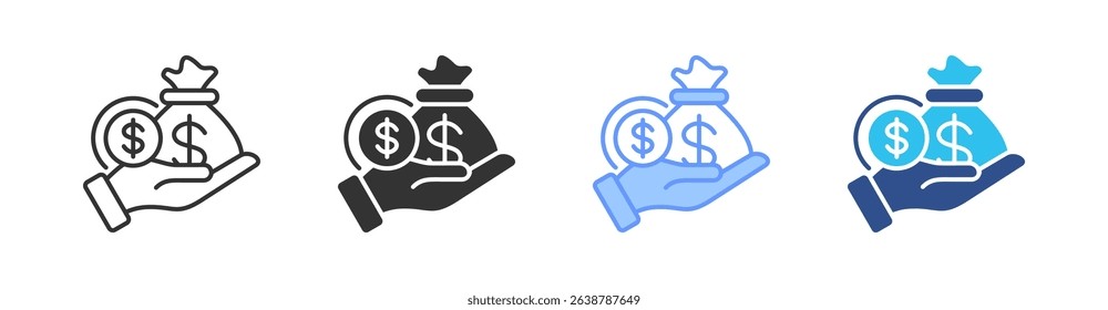 Money Multi Style Icon Set Vector