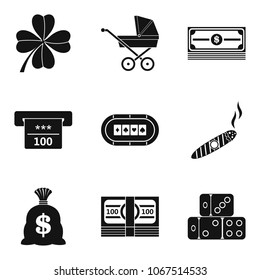 Money multitude icons set. Simple set of 9 money multitude vector icons for web isolated on white background