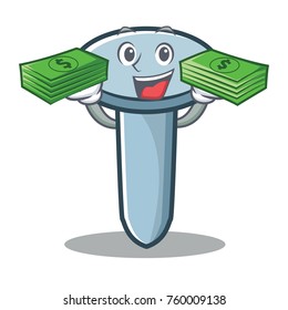 With money nail character cartoon style
