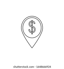 money navigation. dollar location on a white background.