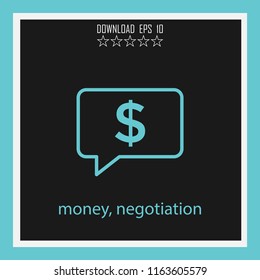 money, negotiation  vector icon