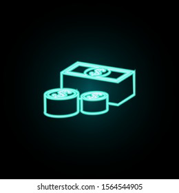 Money neon icon. Simple thin line, outline vector of banking icons for ui and ux, website or mobile application