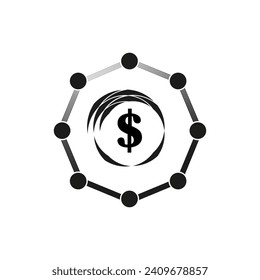 Money Network Symbol Vektorgrafik. EPS10.
