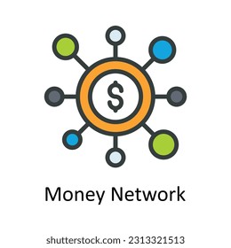 Money Network Vector   Fill outline  Icon Design illustration. Digital Marketing  Symbol on White background EPS 10 File