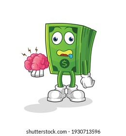 money no brain vector. cartoon character