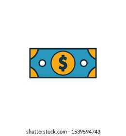 Money Note icon set. Colored creative element from money icons collection. Creative money note icon for web and mobile design.