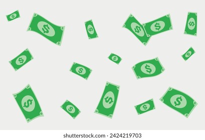 Money Notes Floating Business Finance Sale Flat Design