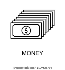money notes outline icon. Element of finance icon for mobile concept and web apps. Thin line money notes outline icon can be used for web and mobile. Premium icon on white background