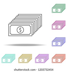 money notes outline icon. Elements of Banking & Finance in multi color style icons. Simple icon for websites, web design, mobile app, info graphics