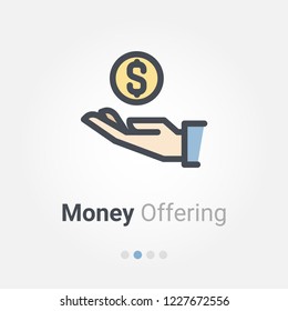 money offering vector icon