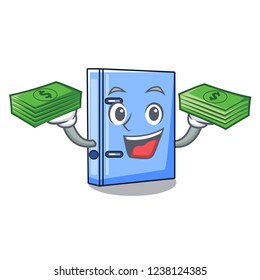 With money office binder mascot blank copy book