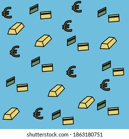 dinero en fondo azul
