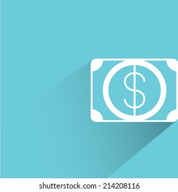 money on blue background