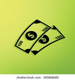 
Money on green background,clean vector