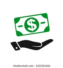 Money on hand icon – stock vector