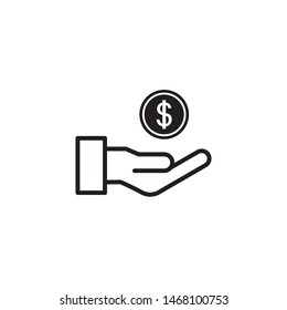 money on hand icon vector illustration
