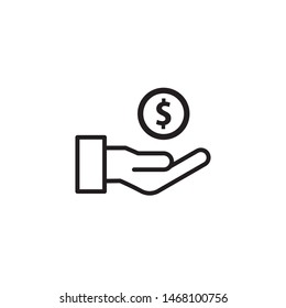 money on hand icon vector illustration