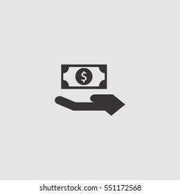 money on hand icon vector illustration, can be used for web and mobile design