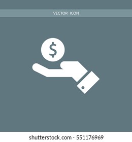 money on hand vector icon , can be used for web and mobile design