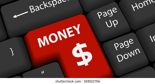 money on keyboard Enter
