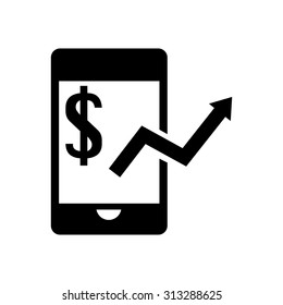 Money On Smartphone icon vector illustration eps10 on white background