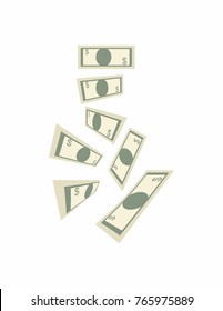 Money on a white background