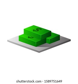 money on white background isometric vector
