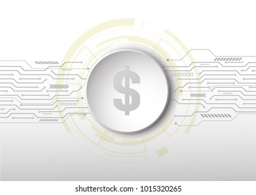 money online digital currency.electronics circuit. vector illustration