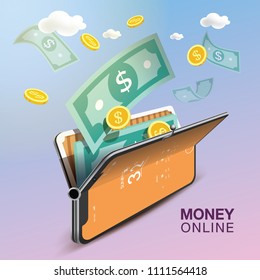 Money Online Mobile Phone VECTOR