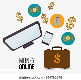 Money online payment graphic design, vector illustration eps10