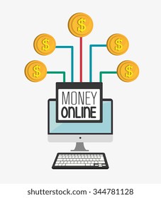 Money online payment graphic design, vector illustration eps10