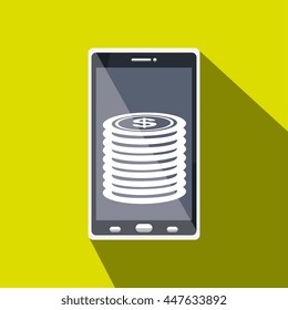 money online from smart phone isolated icon design, vector illustration  graphic 