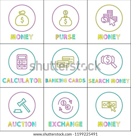 Money Op!   erations Icons Set Vector Illustration Stock Vector - 