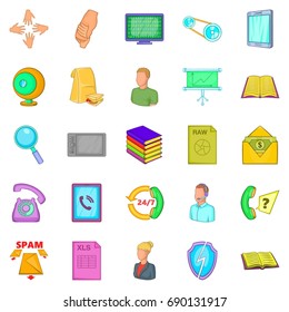 Money order icons set. Cartoon set of 25 money order vector icons for web isolated on white background
