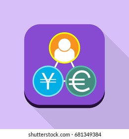 money organization concept icon vector flat design