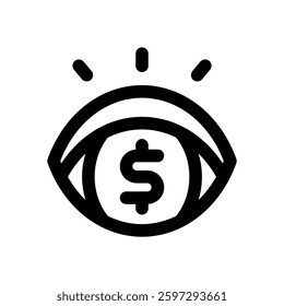money oriented line icon. Clean and minimalist vector icon for websites, mobile apps, presentations, and logos. Fully scalable and customizable for any project.