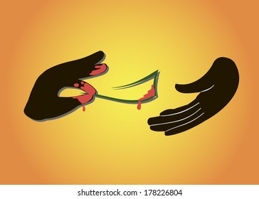 money to other hand bribe corruption